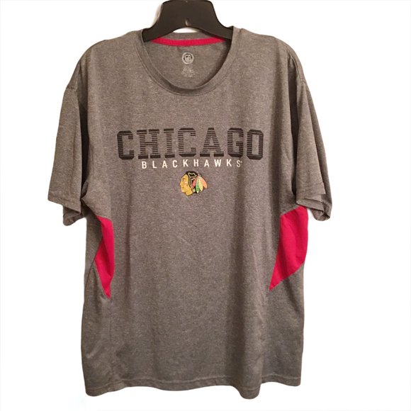 Chicago Blackhawks Jersey Tee Shirt NHL Women’s Gray Black Red XL - Picture 1 of 6